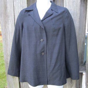 MAGASCHONI, MAG, Size 6, Black 100% SILK BLAZER Jacket  top Lagen Look, 3 Button